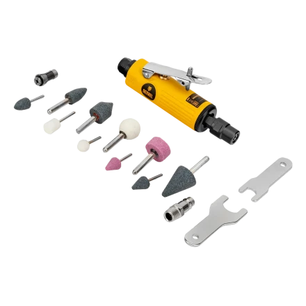 Пневмошлифмашина прямая Denzel 57464 PGS25000, 25000 об/мин, 10 шлиф. камней, цанга - 3, 6 мм, 113 л/мин купить в Кургане