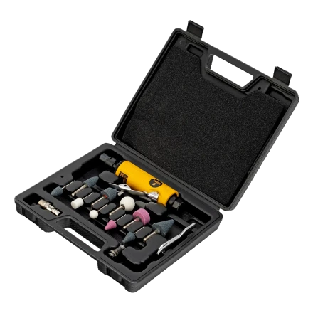 Пневмошлифмашина прямая Denzel 57464 PGS25000, 25000 об/мин, 10 шлиф. камней, цанга - 3, 6 мм, 113 л/мин купить в Кургане