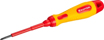 Отвертка KRAFTOOL, высоковольтная, Cr-Mo-V стержень, двухкомпонент. маслобензостойкая рукоятка, PH №0, 60мм 250084-0-060 купить в Кургане
