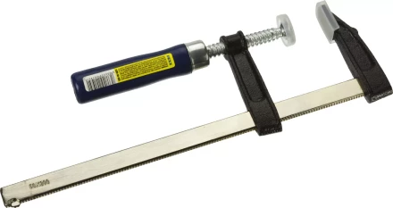 Струбцина DEXX, тип &quot;F&quot;, деревянная ручка, стальная закаленная рейка, 50х200мм 3205-50-200 купить в Кургане