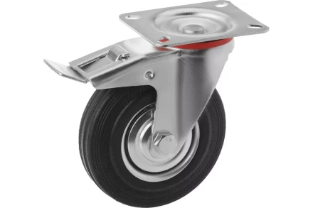 Колесо поворотное резина SCb 42 100 мм с тормозом (F) 1001717 купить в Кургане