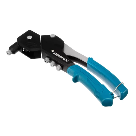 Заклепочник ручной Gross 40418, 290 мм, поворотный, 0-360, заклепки 2,4-3,2-4,0-4,8 мм купить в Кургане