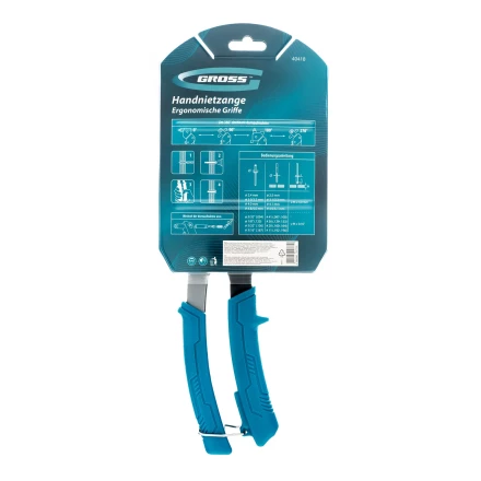 Заклепочник ручной Gross 40418, 290 мм, поворотный, 0-360, заклепки 2,4-3,2-4,0-4,8 мм купить в Кургане