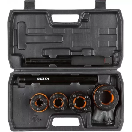 Набор DEXX: Клуппы трубные, с трещоткой 620мм, №4: 1/2&quot;, 3/4&quot;, 1&quot;, 1 1/4&quot; 28280-H4 купить в Кургане