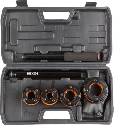 Набор DEXX: Клуппы трубные, с трещоткой 620мм, №4: 1/2&quot;, 3/4&quot;, 1&quot;, 1 1/4&quot; 28280-H4 купить в Кургане
