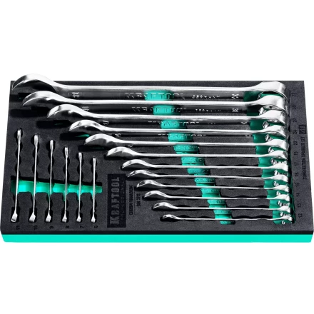 Наборы ключей комбинированных KRAFTOOL, Cr-V, DIN 3110, в EVA-ложементе 27079-H18E купить в Кургане