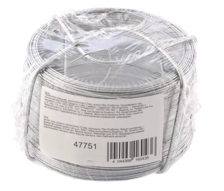 Проволока стальная оцинкованная 0,7 мм длина 75 м Сибртех 47751 купить в Кургане