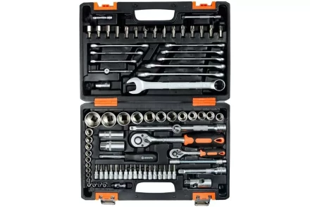 Набор инструментов АВТО, 1/2&quot; , 1/4&quot; , CrV, в кейсе 82 предм Вихрь 73/6/7/6 купить в Кургане