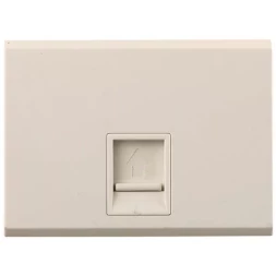 Розетка СВЕТОЗАР &quot;ЭФФЕКТ&quot; компьютерная, одинарная, без вставки и рамки, цвет бежевый SV-54419-B