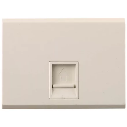 Розетка СВЕТОЗАР &quot;ЭФФЕКТ&quot; компьютерная, одинарная, без вставки и рамки, цвет бежевый SV-54419-B купить в Кургане