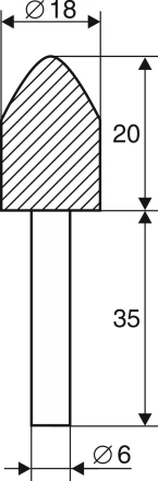 Шарошка абразивная Цилиндр с заострением 18х20х6 мм Энкор 21657 купить в Кургане