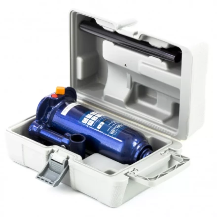 Домкрат гидравлический бутылочный 5 т h подъема 207-404 мм в пластиковом кейсе Stels 51175 купить в Кургане