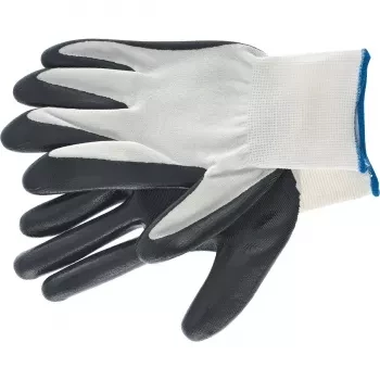 Перчатка с черным нитрильным покрытием, стойкая к маслу и бензину, 15 класс вязки  Сибртех 67861 купить в Кургане