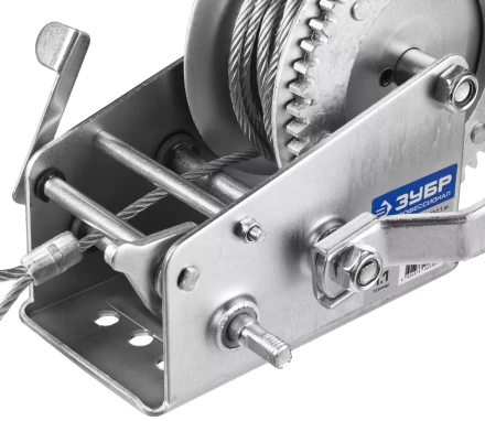 Лебедка ручная барабанная ЗУБР &quot;ПРОФЕССИОНАЛ&quot;, тяговая, тросовая, 1,1т, 8м 43113-1.1_z01 купить в Кургане