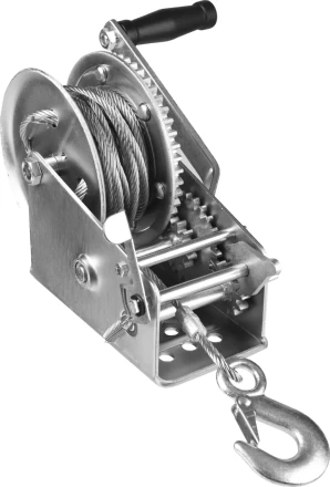 Лебедка ручная барабанная ЗУБР &quot;ПРОФЕССИОНАЛ&quot;, тяговая, тросовая, 1,1т, 8м 43113-1.1_z01 купить в Кургане