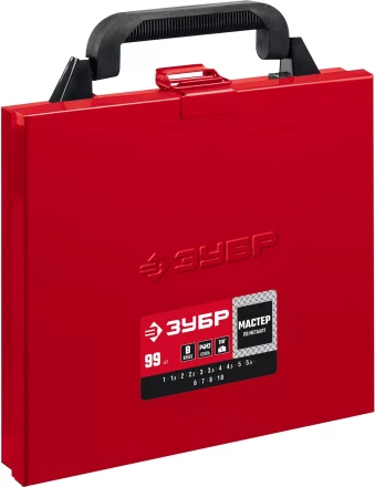 ЗУБР 99 шт, (1-10 мм), сталь Р4М2, класс В, мет.бокс, набор сверл по металлу (29605-H99) купить в Кургане