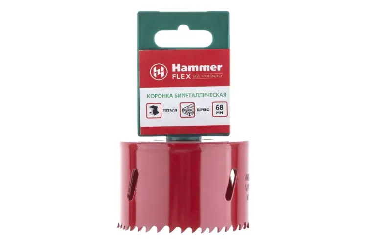Коронка биметаллическая HAMMER Ф68х38мм 5/8" BiMETALL (224-013) купить в Кургане