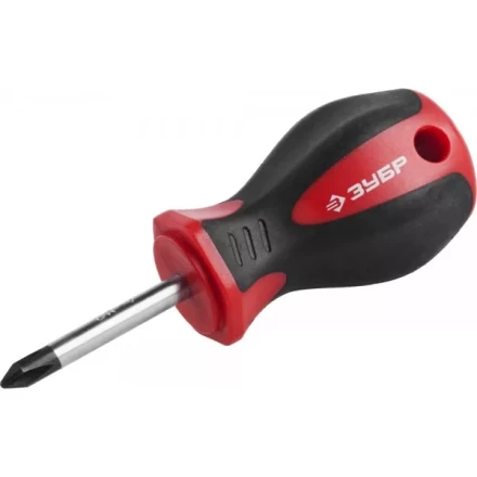 Отвертка ЗУБР &quot;МАСТЕР&quot;, &quot;STUBBY&quot; ( бочка ), Cr-v, эргономичная двухкомпонентная рукоятка, PH1x38мм 25062-38-1_z02 купить в Кургане