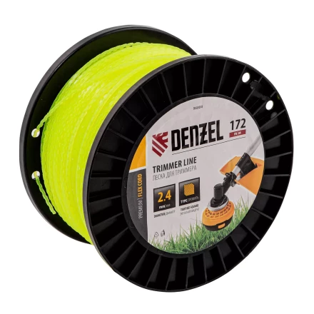 Леска для триммера зубчатый квадрат, 2,4мм х 172м, на DIN катушке FLEX CORD// Denzel 96804 купить в Кургане