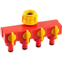 Распределитель GRINDA четырехканальный, из ударопрочной пластмассы, "резьба внешняя 3/4"-1"-соединитель" 8-426314_z01