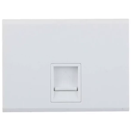 Розетка СВЕТОЗАР &quot;ЭФФЕКТ&quot; компьютерная, одинарная, без вставки и рамки, цвет белый SV-54419-W купить в Кургане