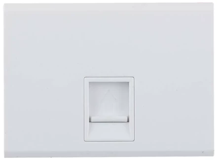 Розетка СВЕТОЗАР &quot;ЭФФЕКТ&quot; компьютерная, одинарная, без вставки и рамки, цвет белый SV-54419-W купить в Кургане