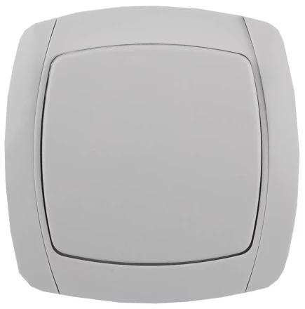 Выключатель СВЕТОЗАР &quot;CITY LIGHT&quot; одноклавишный в сборе, цвет белый, 10А/~250В SV-54230-W купить в Кургане