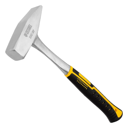 Молоток слесарный 800 г Denzel 10405, цельнометаллический, двухкомпонентная рукоятка купить в Кургане