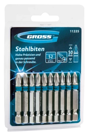 Набор бит РН2х50, сталь S2, 10шт GROSS 11335 купить в Кургане