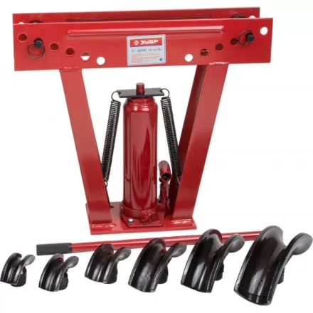 Набор ЗУБР &quot;ЭКСПЕРТ&quot; Трубогиб гидравлический, 12т, ход штока 232мм, 6 насадок 43078-12 купить в Кургане