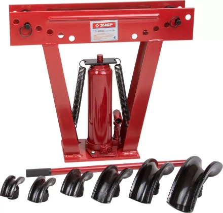 Набор ЗУБР &quot;ЭКСПЕРТ&quot; Трубогиб гидравлический, 12т, ход штока 232мм, 6 насадок 43078-12 купить в Кургане