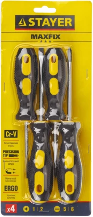 Набор STAYER &quot;MASTER&quot;: Отвертки слесарные, двухкомпонентная рукоятка, магнитный наконечник, 4шт 2513-H4_z01 купить в Кургане