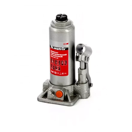 Домкрат гидравлический бутылочный 4 т в пластиковом кейсе Matrix 50775 купить в Кургане