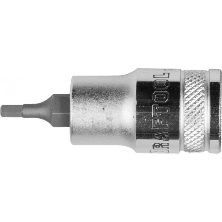 Торцовая бита-головка KRAFTOOL &quot;INDUSTRIE QUALITAT&quot;, материал S2, HEX, сатинированная, 1/2&quot;, H3 27908-03_z01 купить в Кургане