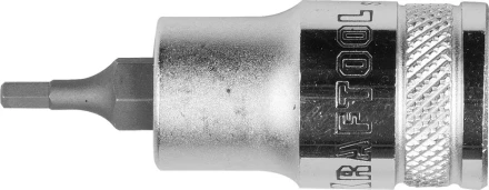 Торцовая бита-головка KRAFTOOL &quot;INDUSTRIE QUALITAT&quot;, материал S2, HEX, сатинированная, 1/2&quot;, H3 27908-03_z01 купить в Кургане