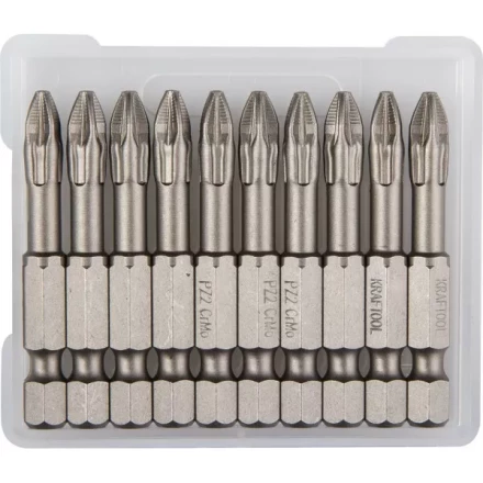 Биты &quot;ЕХPERT&quot; торсионные кованые, обточенные, KRAFTOOL 26123-2-50-10, Cr-Mo сталь, тип хвостовика E 1/4&quot;, PZ2, 50мм, 10шт 26123-2-50-10 купить в Кургане