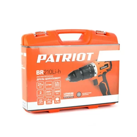 Дрель-шуруповерт аккумуляторная PATRIOT BR 210Li-h серия Professional купить в Кургане
