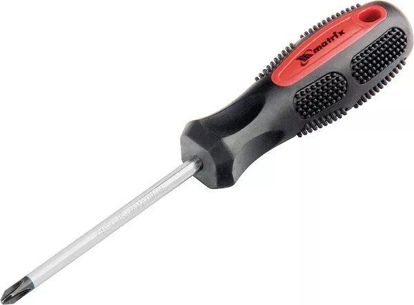 Отвертка Anti-Slip Ph1 х 38 мм CrV двухкомп. рукоятка MATRIX 12232 купить в Кургане