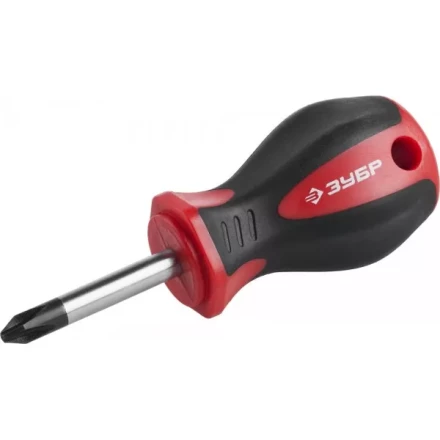 Отвертка ЗУБР &quot;МАСТЕР&quot;, &quot;STUBBY&quot; ( бочка ), Cr-v, эргономичная двухкомпонентная рукоятка, PH2x38мм 25062-38-2_z03 купить в Кургане