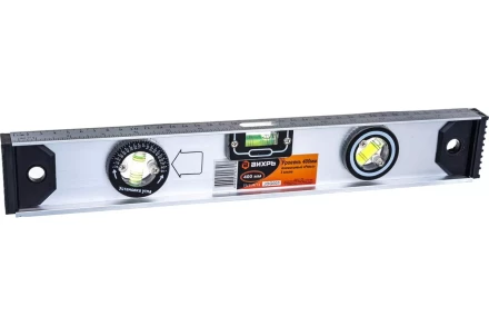 Уровень алюминиевый «Рельс» 400мм 3 глазка фрезерованный Вихрь 900/73/11/4/13 купить в Кургане