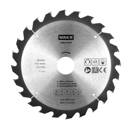 Диск пильный ф200х32 z24 дерево VMX 512424 купить в Кургане
