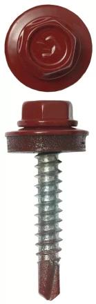 Саморезы ЗУБР &quot;ПРОФЕССИОНАЛ&quot; окраш., RAL 3003 рубин.-красн., для крепл. кров. матер. к дерев. обреш., 4.8х29мм, 2500шт 4-300310-48-029-3003 купить в Кургане