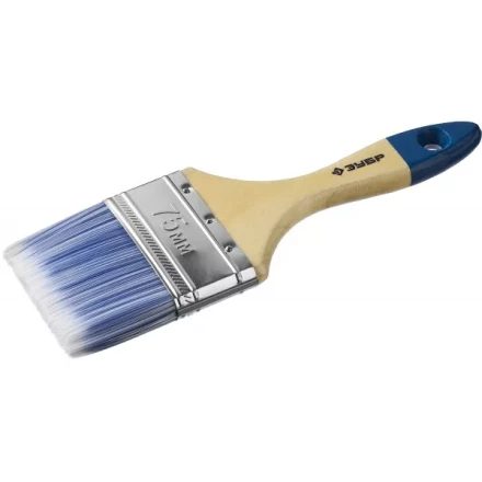 Кисть плоская  ЗУБР "АКВА-МАСТЕР", искусственная щетина, деревянная ручка, 75мм 4-01007-075 купить в Кургане