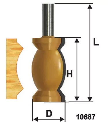 Фреза по дереву кромочная фигурная 32х57 №4 твердосплав ц/хв 12 ЭНКОР 10687 купить в Кургане