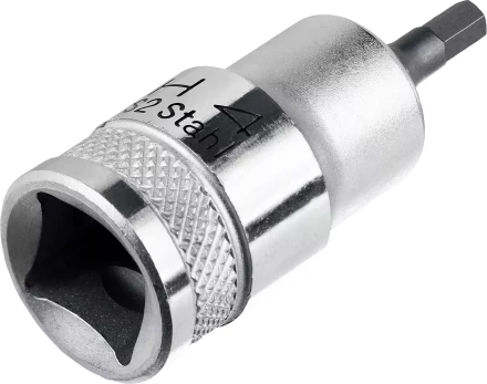 Торцовая бита-головка KRAFTOOL &quot;INDUSTRIE QUALITAT&quot;, материал S2, HEX, сатинированная, 1/2&quot;, H4 27908-04_z01 купить в Кургане