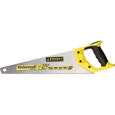 Ножовка универсальная (пила) STAYER Universal 500 мм, 7 TPI, универсальный зуб, рез вдоль и поперек волокон, для средних заготовок, фанеры, ДСП, МДФ 1510-50_z01 купить в Кургане