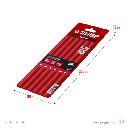 ЗУБР 6 шт, 160 мм, в чехле, с ручками набор надфилей (16016-H6) купить в Кургане
