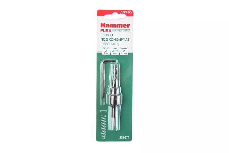 Сверло по дереву HAMMER Ф5х70мм (202-274 DR WD DBL FLUTE) купить в Кургане