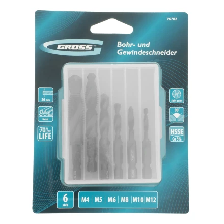 Набор сверл-метчиков, М4-М12, Co5% // Gross 76782 купить в Кургане