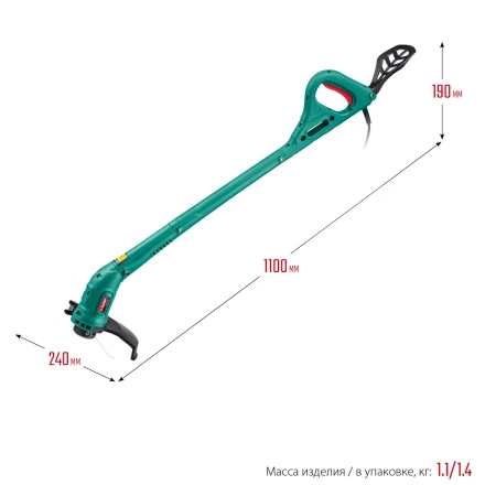 ЗУБР 300 Вт, ш/с 25 см, сетевой триммер (ТСН-25-300) купить в Кургане